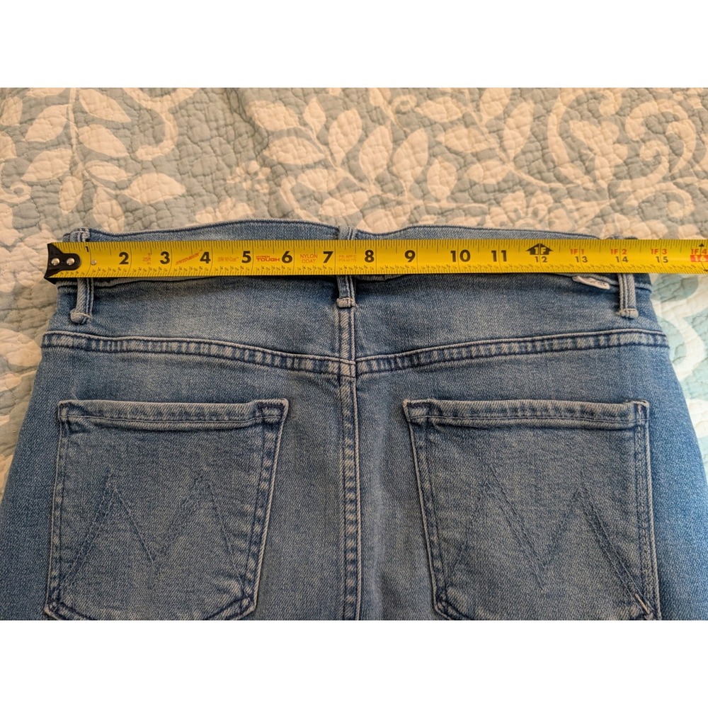 MOTHER The Split Second Denim Midi Skirt Mediterranean Muse Blue 28 Western - Picture 12 of 13